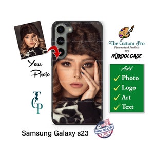 Personalized Phone Case for Samsung Galaxy s23 Custom Picture Image - Collage Photos Logos - Silicone Shockproof Phone Case custom made gift