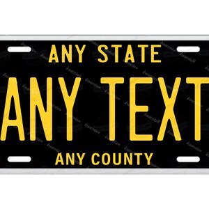 Custom Black & Banana Design Any Text Design Novelty Personalized License Plate Tag for Bicycle ATV Bike Kids ride Man Cave Wall Signage