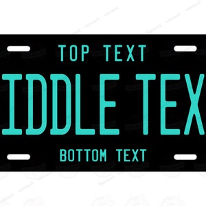 Custom Black & Turquoise Color License Plate Tag Personalized for Bicycle ATV MOPED Kids Bike Man Cave Wall Signage Motor Mini License plate