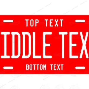 Custom Red & White Color License Plate Tag Personalized for Bicycle ATV MOPED Kids Bike Man Cave Wall Signage Motorycle Mini License plate