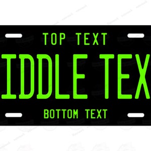 Custom Black & Bright Green Color License Plate Tag Personalized for Bicycle ATV MOPED Kids Bike Man Cave Wall Signage Mini License plate