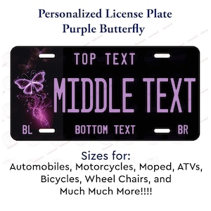 Custom Black & White Color License Plate Tag Personalized for Bicycle ATV MOPED Kids Bike Man Cave Wall Signage Mini Bike License plate gift