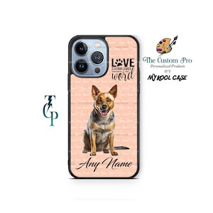 Personalized Australian Cattle Dog phone case cover fits iPhone Samsung Google, Custom mobile cell Phone Defender case gift for her or him