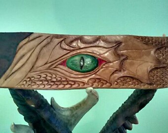 Leather dragon wristband