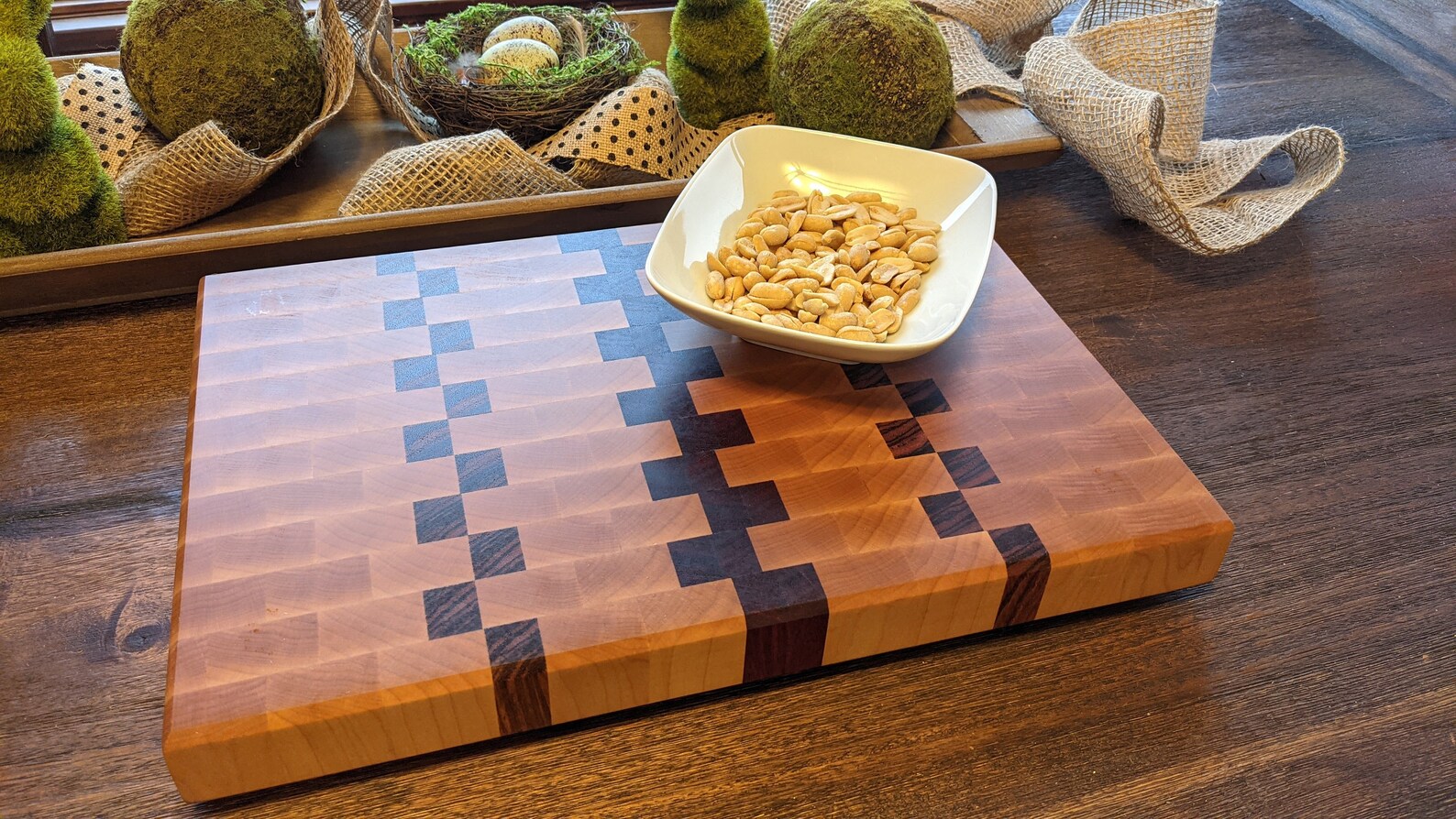 End Grain Maple/purpleheart/zebrawood Cutting Board Etsy