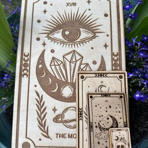 Cartas de Tarô dos Arcanos Maiores de Madeira Personalizadas e Gravadas - Todos os Tamanhos