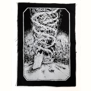 The Wizard Backpatch: Hand Screen Printed Cotton Canvas (8.6&quot; x 12.4&quot;)