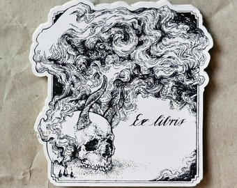 Ex Libris Sticker Set - Solitude ( 3 Stickers in each Set ) bookplate