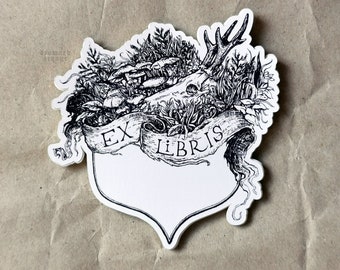 Ex Libris Sticker Set - Deep Forest ( 3 Stickers each Set )