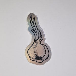Garlic Vinyl Sticker - Matte Holo Holographic