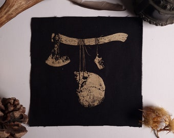 Gold Battle Axe - Cotton Patch - skull viking