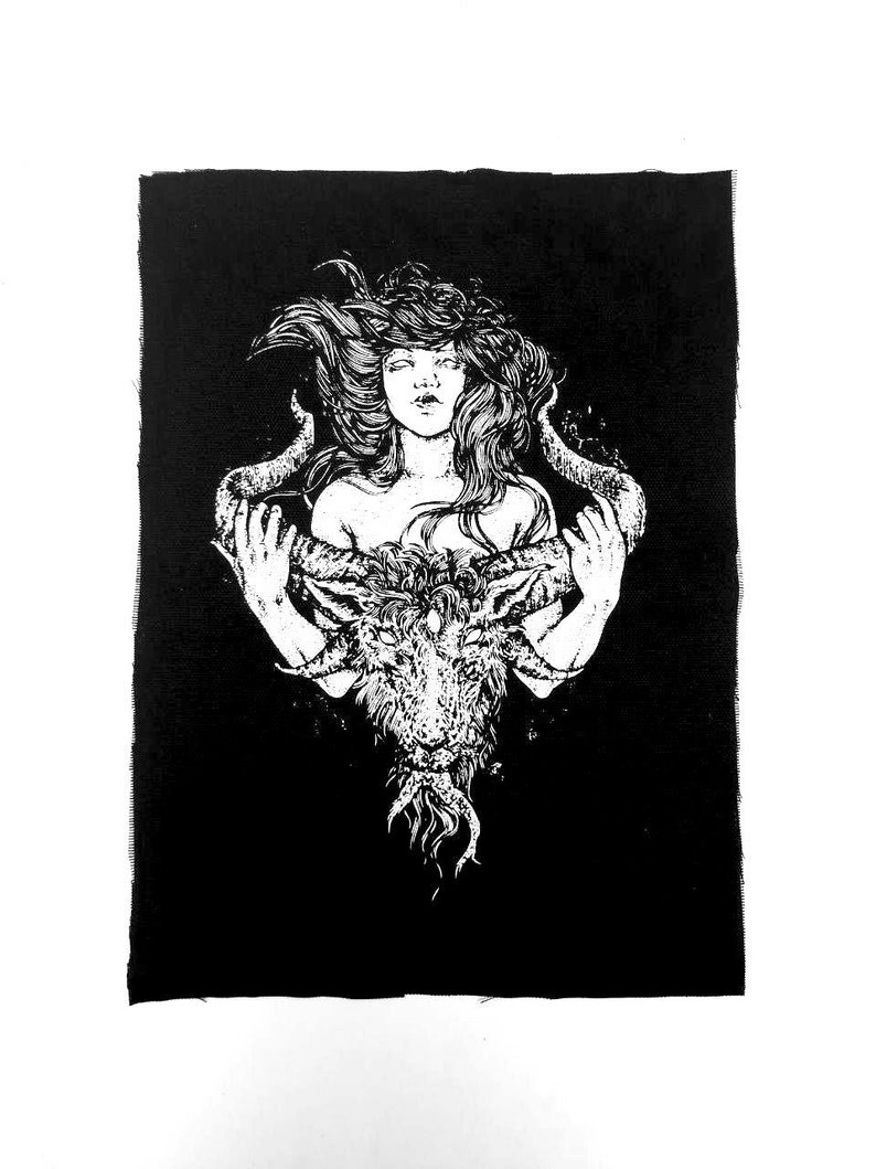 Tanngrisnir Cotton Patch Backpatch Screenprinted Siebdruck Patch image 1