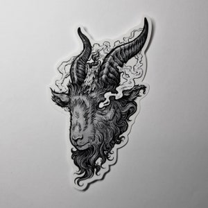 Goat Vinyl Sticker - Transparent - baphomet