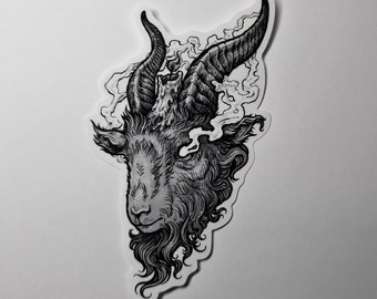 Goat Vinyl Sticker - Transparent - baphomet