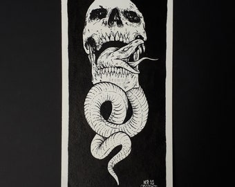 Original illustration &quot;Impermanence&quot;- nib and ink drawing on watercolor paper