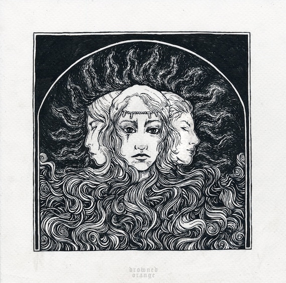 Pen & Ink Drawing & Illustration Inktober Original black and white ink ...