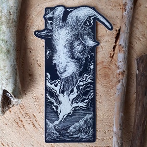 Fjord Goat Vinyl Sticker - Runes - Nordic