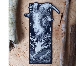 Fjord Goat Vinyl Sticker - Runes - Nordic