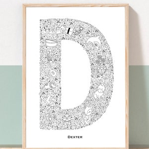 Initial D Print / Letter Print / Nursery Print / Personalised Name ...