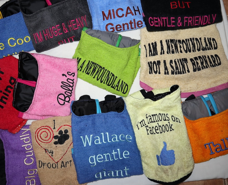wording color and dog/'s name Choose your color Personalized dog drool bibs FREE Postage and drool proof 100/% personalized