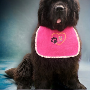 Personalized Dog Bib: Embroidered Initial, Waterproof Drool Catcher