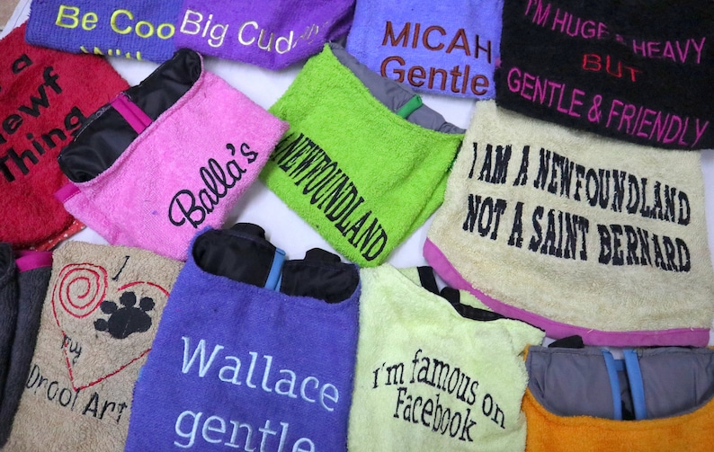 wording color and dog/'s name Choose your color Personalized dog drool bibs FREE Postage and drool proof 100/% personalized