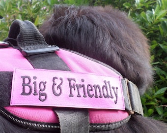 Personalized Pink Dog Harness Labels: Waterproof K9 Name Patch (Pair)