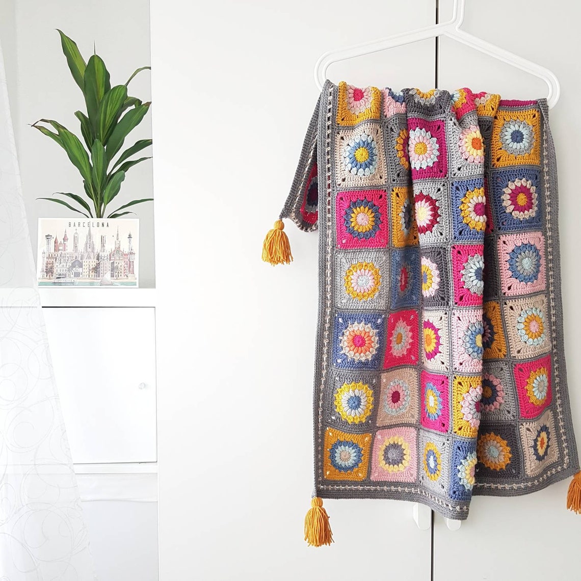 Vintage Colors Baby Blanket With Floral Design Newborn Etsy