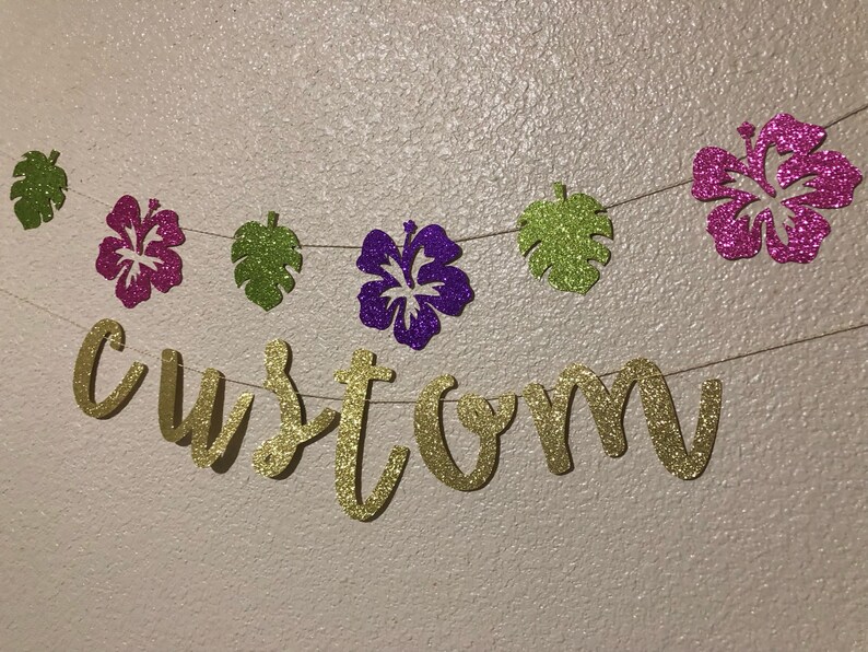 Luau Banner Hawaiian Banner Aloha Banner Tropical Banner Etsy