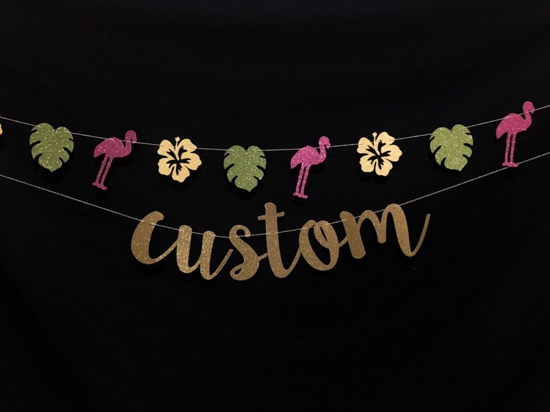 Luau Banner Flamingo Banner Hawaiian Banner Tropical Etsy