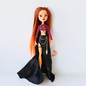 Monster high, ooak, custom, repaint doll, Toralei stripe