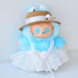 Vestiti per bambole Labubu, vestito Labubu da 17 cm, gonna fatta a mano, cappello
