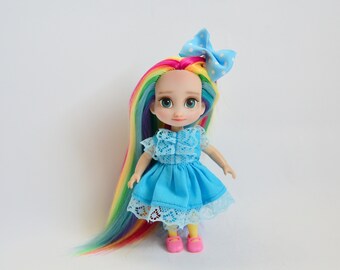 Ooak, custom doll, repaint, mini Disney Animators Puppe