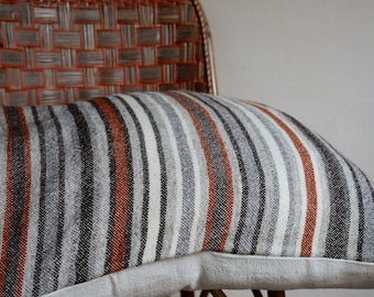 handwoven cushion cover in organic yarns