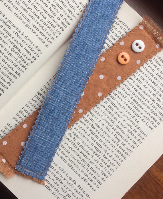 Oko Recycelte Stoff Lesezeichen Braun Mit Weissen Punkten Etsy