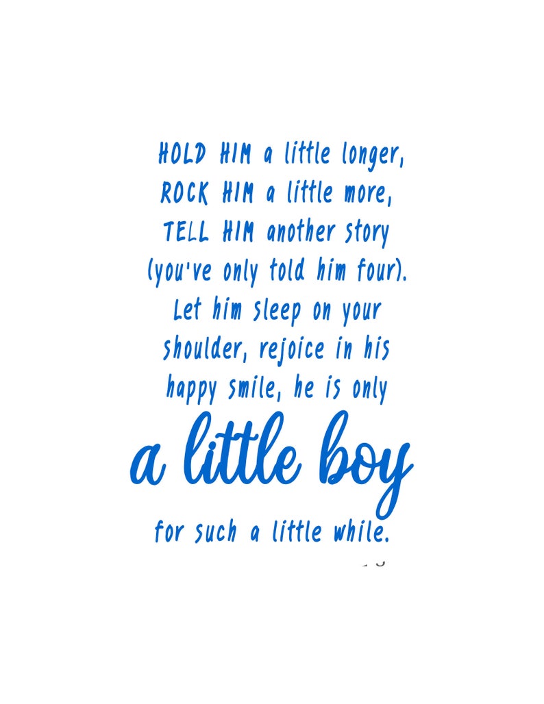 Hold Him A Little Longer Baby Boy Nursery Printable Nursery | Etsy