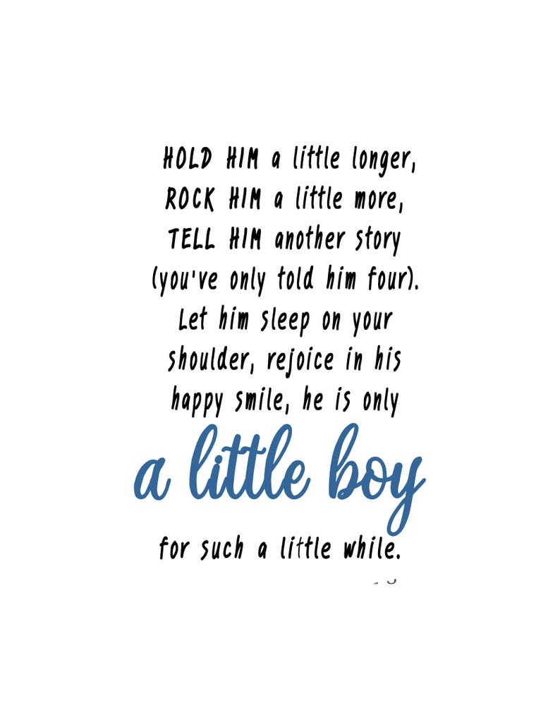 Hold Him A Little Longer Baby Boy Nursery Printable Nursery | Etsy