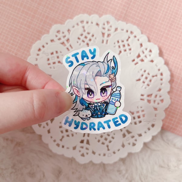 Neuvillette Stay Hydrated Holo Sticker