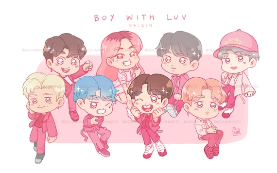 Bts Boy With Luv Sticker Set Etsy