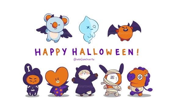  BT21 Halloween  Sticker Set Etsy