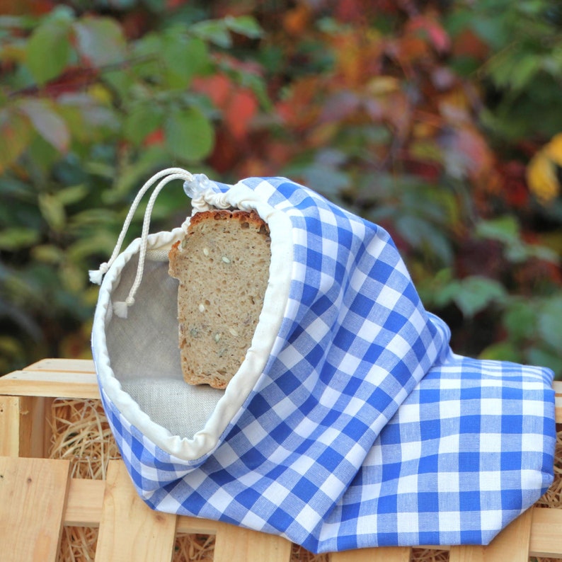 Bread Bagmade From Two Layers linen and Cotton / Storage Etsy