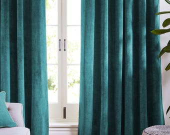 Turquoise Curtains Etsy