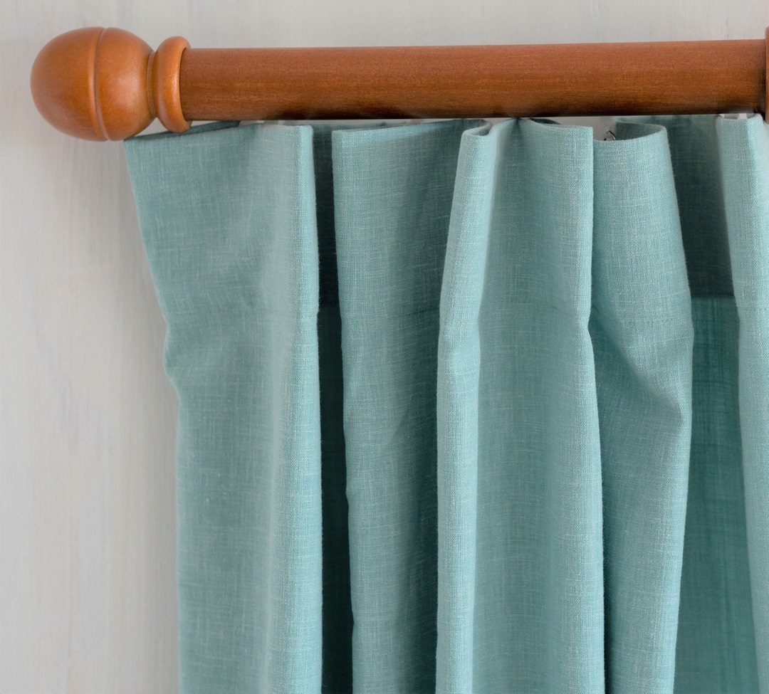 Linen Curtains Light Blue Cotton Curtains Linen Curtains Etsy