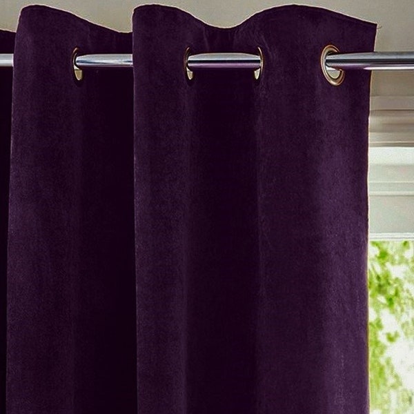 Premium Soft Dark Purple Velvet Curtains Drapes Custom Drapes Purple Window Treatment Curtains Chambre et salon