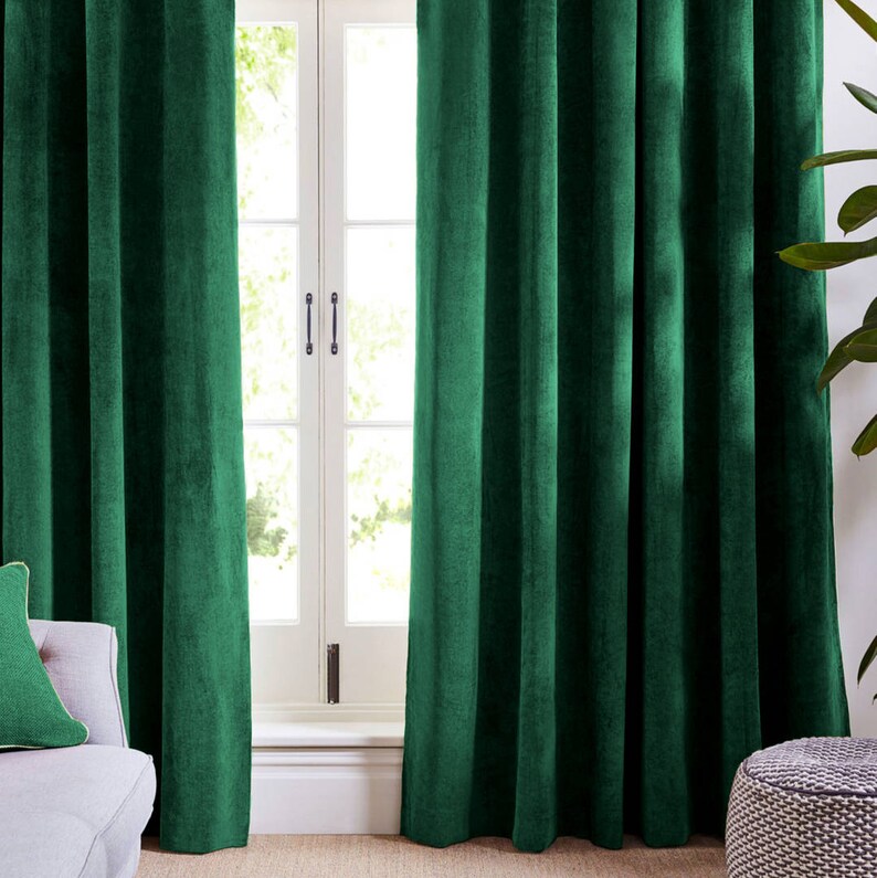Forest Green Velvet Curtains And Ds Greenish Image 0