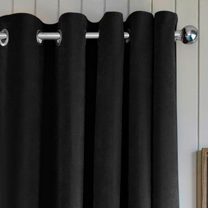 Premium Cortinas de terciopelo negro suave Cortinas personalizadas Cortinas arandelas Cortinas de terciopelo Dormitorio de terciopelo Cortinas