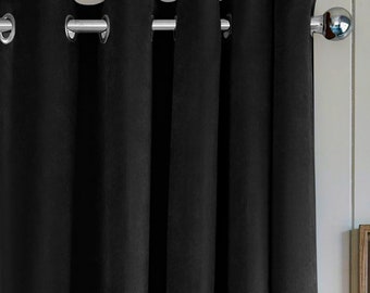 Zasłony Premium Soft Black Velvet Zasłony Zasłony na zamówienie Zasłony z przelotką Zasłony do sypialni i salonu z aksamitu