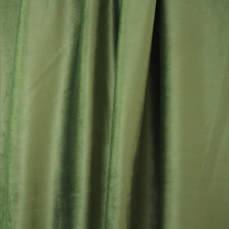 Olive Green Curtains Velvet Drapes Custom Drape Home Decor Velvet bedroom living room Curtains
