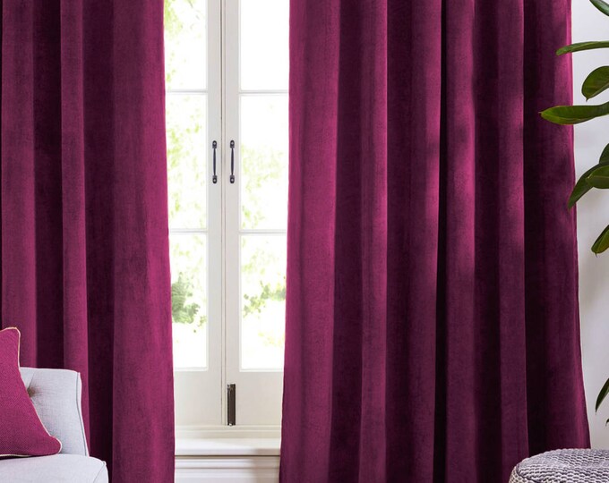 Purple Velvet Curtains and Drapes Dark Purple Custom Drapes Velvet Rod