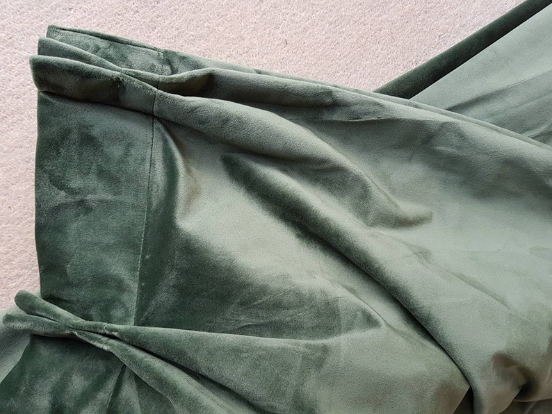 Olive Green Curtains Velvet Drapes Custom Drape Home Decor Velvet bedroom living room Curtains